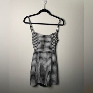 NWT Fame and Partners Black and White Plaid Checkered Dress Strappy Picnic Cute